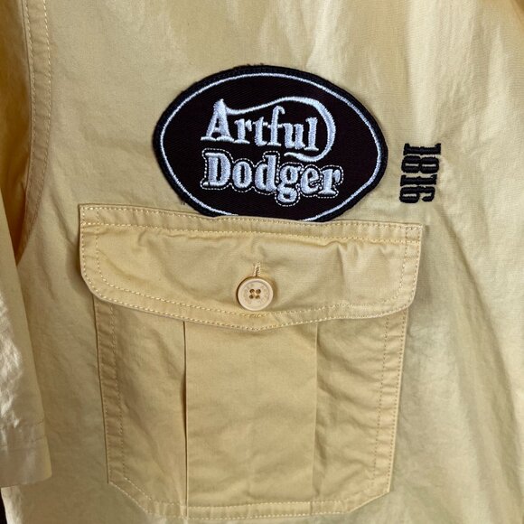 Artful Dodger Rebel Rockers Embroidered Men's Shirt Size 3XL Yellow Short Sleeve - Picture 5 of 10